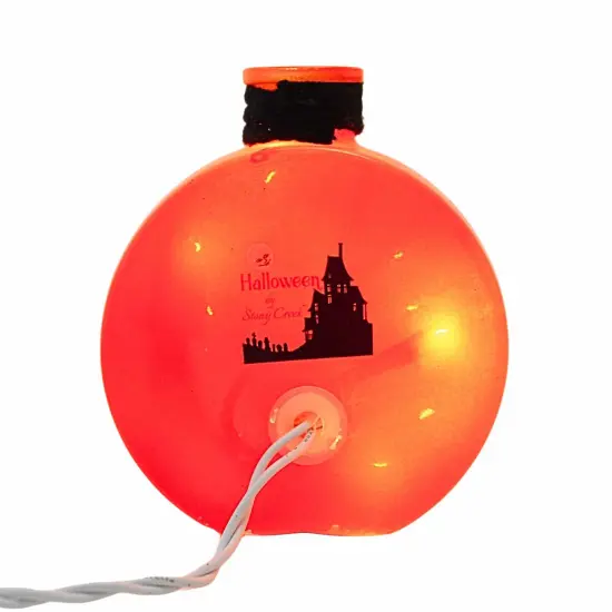 Stony Creek 4.5 Inch Halloween Pre-Lit Round Jar Halloween Lighted Glass Accent , Halloween Decor Jack-O-Lantern SOLID {2}