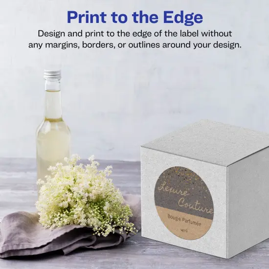 Avery Kraft Brown Round Labels with Sure Feed, 3.5" diameter {3}