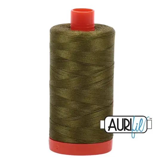 2887 Very Dark Olive Aurifil Cotton 50wt Large Spool {1}