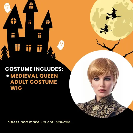 Medieval Queen Adult Costume Wig | Dark Blonde {5}