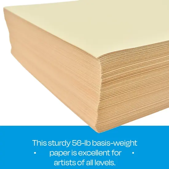 Sax Multipurpose Manila Drawing Paper, 56 lbs, 12 x 18 Inches, Cream, Pack of 500 {7}
