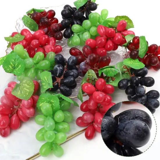 16 Pack Artificial Fake Grapes - Black Purple Red Green {2}
