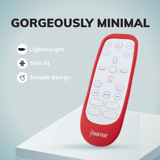 Insten Case For PS5 Media Remote Cover, Protective Silicone Skin Sleeve, Anti-Shock, Washable, Full Protection, Red {5}