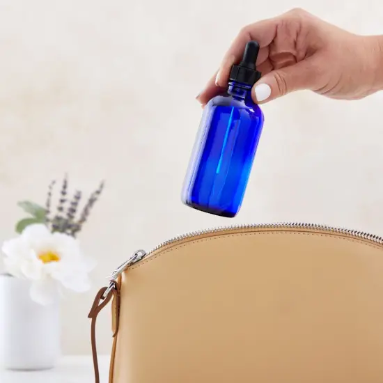 30pcs Set, 24 Count 4oz 120ml Blue Glass Dropper Bottles and 6 Funnels for Essential Oils and Perfumes {3}