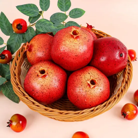 6pcs Artificial Pomegranate Fruit Decoration {3}