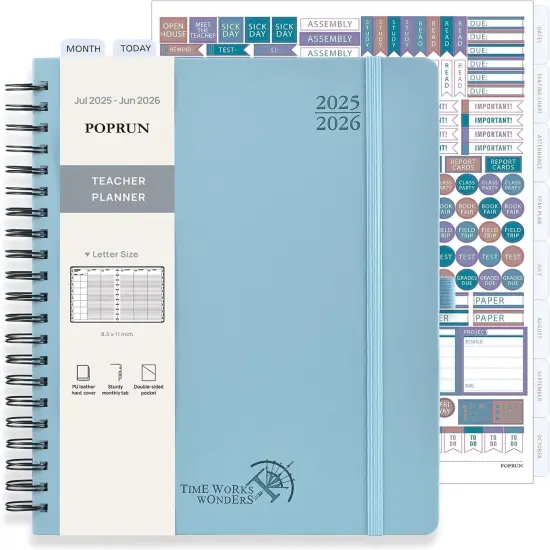 Teacher Planner 2025-2026, (Letter Size - 8.5'' x 11'') - Dutch Blue {1}