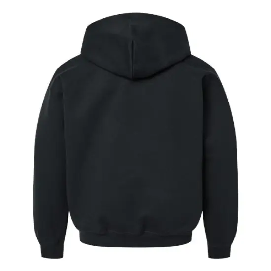 Gildan&reg; Youth Midweight Hooded Turtle Neck Long Sleeve Sweatshirt Black {2}