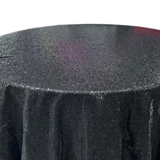 1 Yard Glitz Sequin Tablecloth Round 120 Inch Sparkling Polyester Linen for Weddings and Events Fuchsia {3}