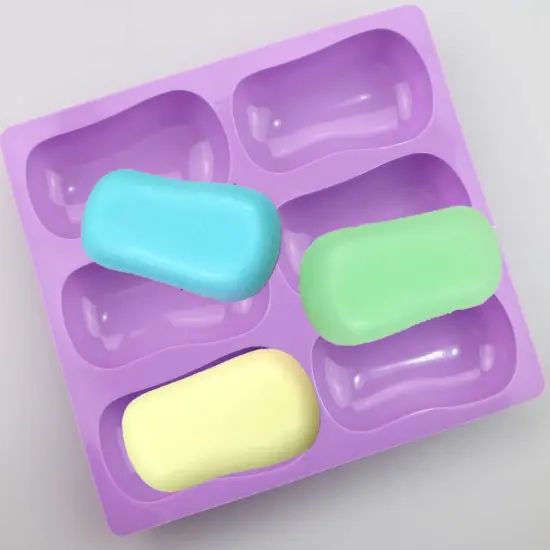 2 Pack Oval Silicone Soap Molds，6 Cavity Soap Molds for Soap Making Silicone Molds for Soap Bath Bombs Shower Steamer Lotion Bars {5}