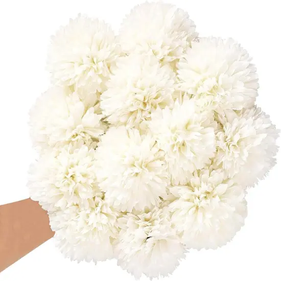 Summer Bouquet Artificial Flowers Fake 12 Pcs Chrysanthemum Ball Bouquet Flowers Silk Plastic Artificial Hydrangea Flower {1}