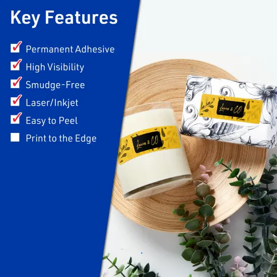 Avery Bright Yellow Paper Labels, 2" x 2-5/8" Rectangle {2}