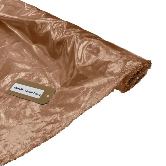 1 Yard Metallic Tissue Lame Fabric Lightweight Shiny Draping Material for Decor and Craft Rose Gold {4}
