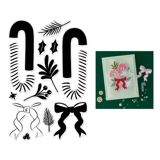 Hero Arts Clear Stamps 4"X6"-Candy Cane Swag {3}