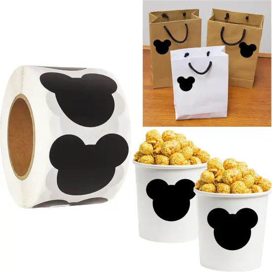 500 Mouse Head Stickers Mouse Themed Birthday Party Supplies {1}