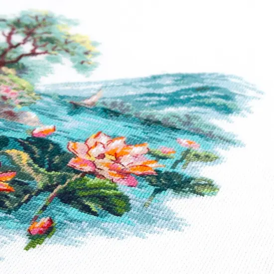 Blooming Lotuses 70-01 Counted Cross-Stitch Kit {2}
