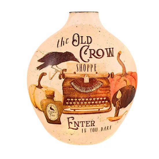 Stony Creek 7.0 Inch Hocus Pocus Pre-Lit Glass Vase Halloween Lighted Glass Accent , Halloween Decor Halloween Novelty Lighting Crow {1}