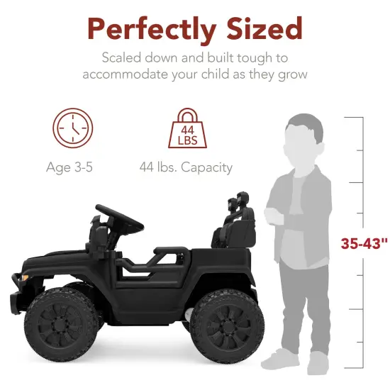 Best Choice Products 6V Kids Ride-On Truck Car w/ Parent Remote Control, 4-Wheel Suspension, LED Lights Black {2}