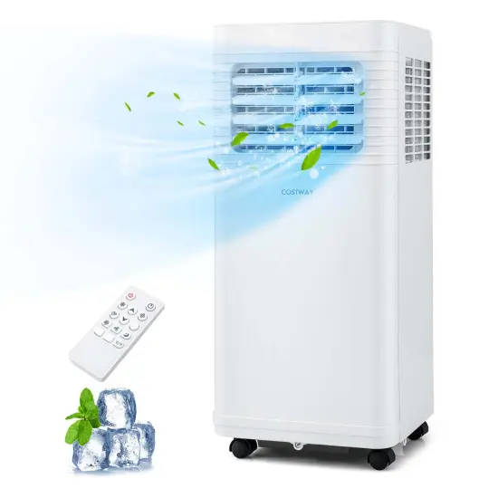 Costway Portable Air Conditioner 9000 BTU 3 in 1 AC Unit with Fan Dehumidifier Sleep Mode 6250 BTU(9000BTU ASHRAE) {1}