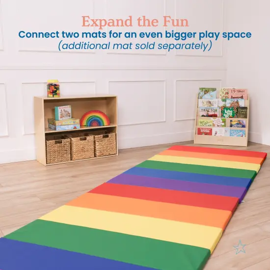 6-Section Rainbow Runway Activity Mat, Folding Playmat Assorted {6}