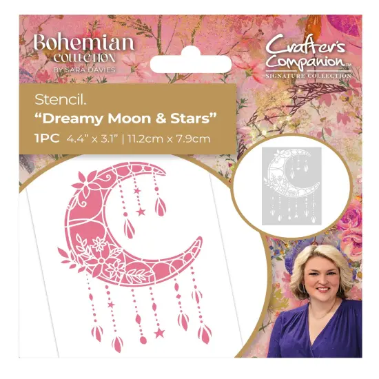 Sara Signature Bohemian Stencil-Dreamy Moon & Stars {1}