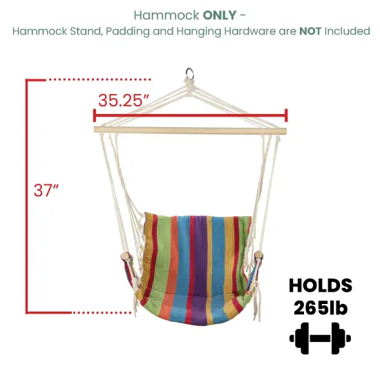 Northlight Striped Hammock Chair with Armrests -37" x 35.25 - Multi-Color {7}