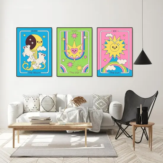 Diamond Painting Kits for Adults, 3 Pack Tarot Cards 5D Diamond Art Kits, Full Drill DIY Crafts for Adults Home Wall Decor Gift Diamond Dots Moon Sun Stars Diamond Art Kits12X16Inches {3}