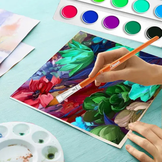 Watercolor Brushes Professional 6PCS Watercolor Paint Brushes for Painting, Cat's Tongue Oval Wash Paint Brush, Dagger, Round Pointed Watercolor Brush for Water Color Acrylics Gouache Ink {5}