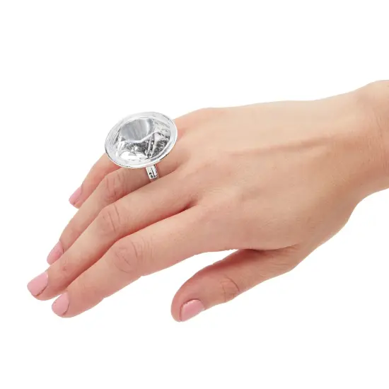 36 Pack Plastic Diamond Rings for Bridal Shower Game, Bulk Set for Bachelorette Party Favors (1 x 1.5 In) Silver {4}