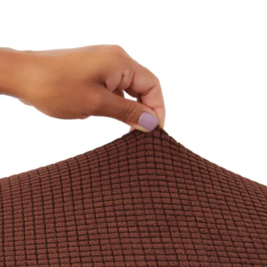 2 Pack Stretch Outdoor Cushion Covers for Patio Furniture and Sofas, Reversible (Medium, Dark Brown) {5}