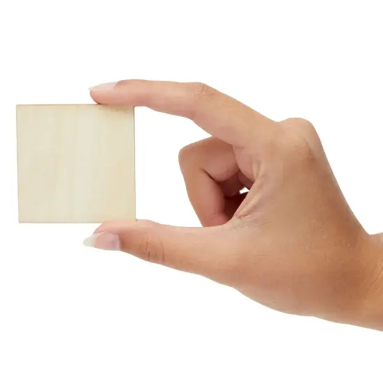 60 Pieces 2x2 Wood Squares for DIY Crafts, Unfinished Wooden Cutout Tiles for Painting Brown {5}