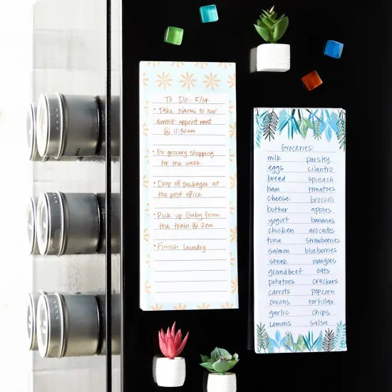 6-Pack Magnetic Grocery List Pad for Fridge- Cute Shopping List Paper Note Pads for Refrigerator, To-Do Memos (6 Floral Designs, 60 Sheets Each) White {3}