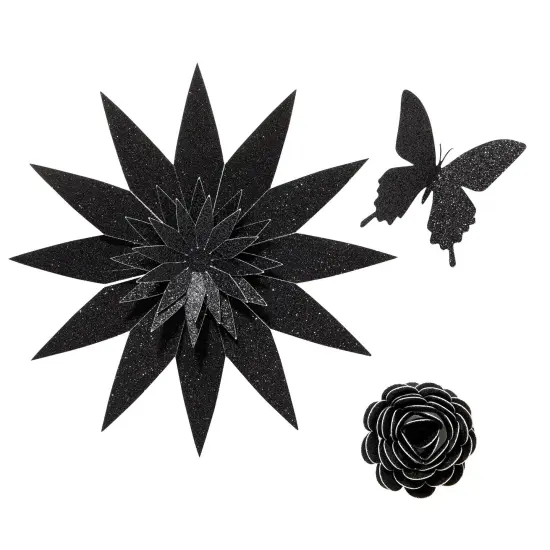 24 Sheets Black Glitter Cardstock Paper 8.5 x 11 for Scrapbooking, DIY Projects, Arts and Crafts (280gsm) {5}