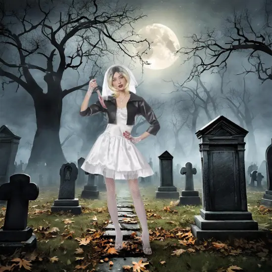 Evil Bride Doll Adult Costume {4}