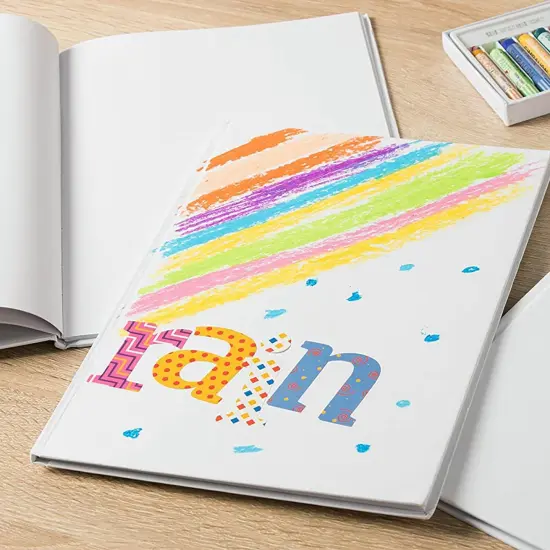 3 Pack 7x10 inch White Blank Hardcover Books for Kids to Write Stories, Unlined Scrapbook and Journal - 18 Sheets/36 Pages Each {3}