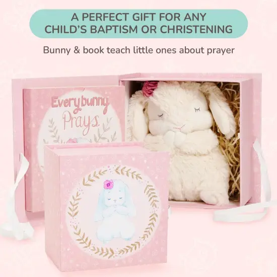 Tickle & Main Everybunny Prays The Praying Musical Bunny, Ideal Baptism & Christening Gifts for Girls, Babies & Toddlers on Easter (Pink, 7 in), Ages 1-14 {4}