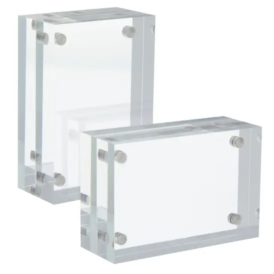 2 Pack Acrylic Plastic Picture Frames 2x3, Mini Wallet Size for Photos, Tabletop, Desktop Clear {5}