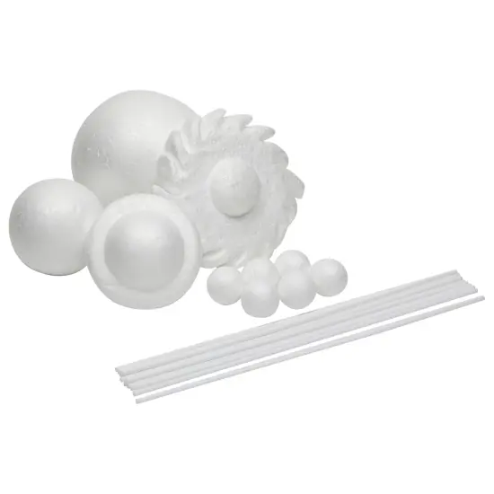 22 Piece 3D Solar System Model Kit for Crafts, Outer Space Science Projects, White Polystyrene Foam Balls for Painting and Coloring, Spheres and Dowels Included {7}
