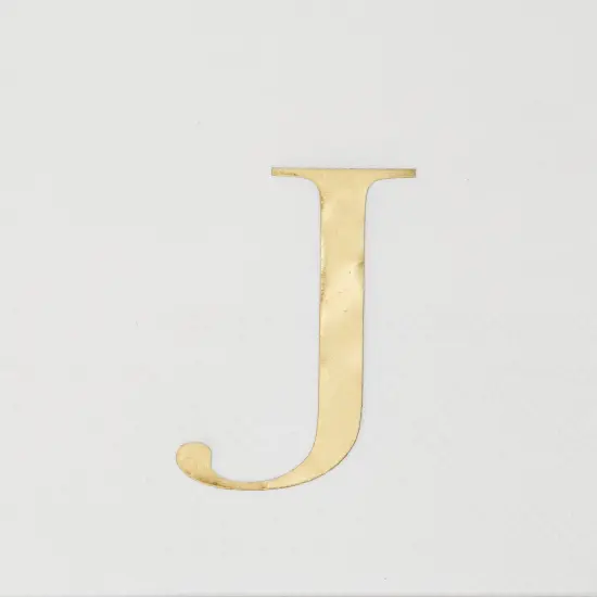 Sparkle and Bash 100 Pack Gold Foil Initial Letter J White Monogram Paper Napkins for Wedding Reception, Table Decorations (4 x 8 In) {5}