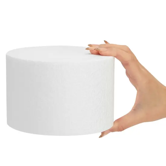 2-Pack Foam Cake Dummies, 6 x 4 In - Round Foam Cylinders for Cake Decorating, Crafts, Fake Display Cakes for Parties, Weddings & Anniversaries White {5}
