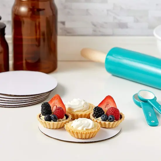 12-Pack Round 6 Inch Cake Boards, Disposable Cake Platter Board Base Tray, Cardboard Circles for Cake Plate Accessories, Cake Decorating Supplies for Desserts and Bakery (White) {3}