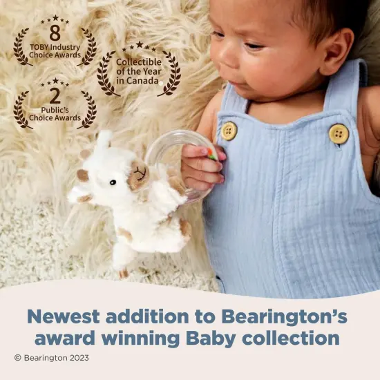 Bearington Lil' Lofty 5.5 Inch Giraffe Baby Rattle - Soft Rattles for Babies 0-6 Months - Baby Rattles & Plush Rings Baby Giraffe Rattle White {3}