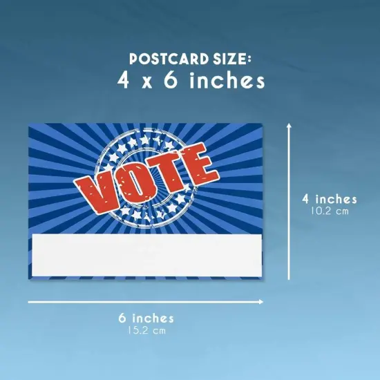120 Pack Patriotic Postcards for Voters, 3 Red White Blue American Flag Designs for Election Day, Get Out the Vote Cards (4x6 In) {4}