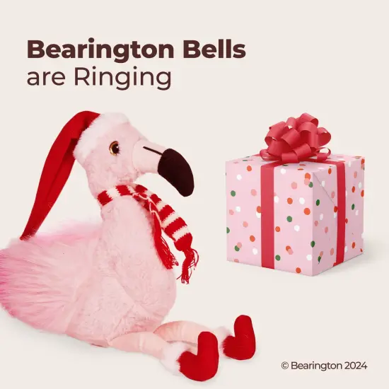 Bearington Pluma The Festive Flamingo Stuffed Animal, Christmas Flamingo, 8.5 Inch Flamingo Christmas Decoration, Ideal Holiday Stuffed Animal Gift for Toddlers, Kids & Teens, For Ages 3-14 Pink {5}