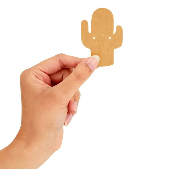 300 Pack Cactus Earring Display Cards, Cardboard Holder for Selling Jewelry, Small Business Supplies, Succulents Design, 1.8 x 2.6 inches Brown {5}