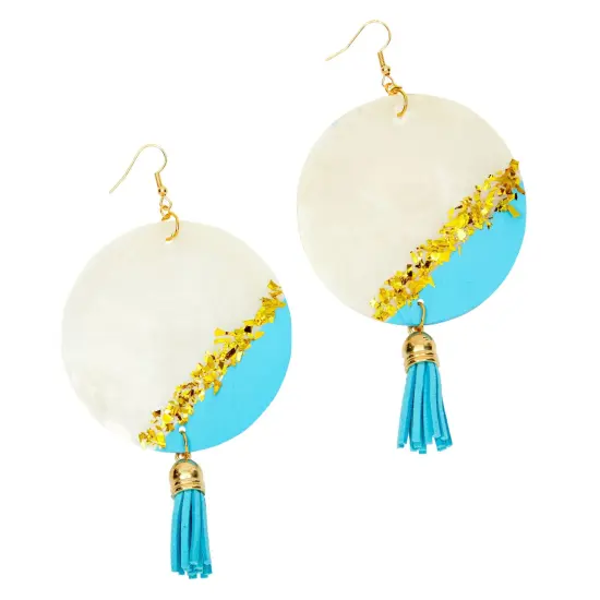 20 Pack Round Capiz Shells with Holes for Jewelry Making, Decoration, Wind Chimes, Crafts (2.5 In) Brown {7}