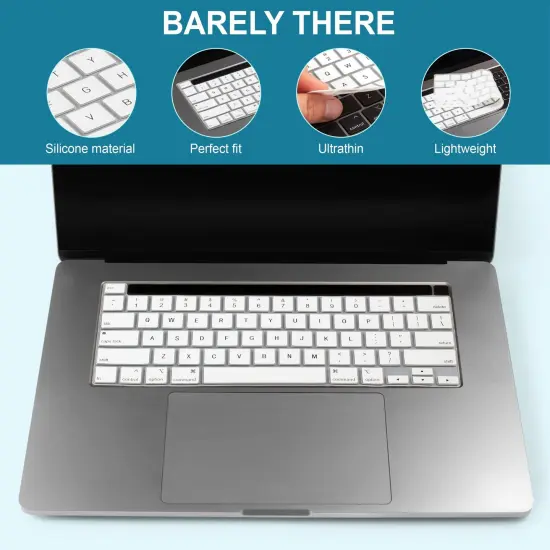 Insten 2 Pack Keyboard Cover Protector Compatible with 2020 Macbook Pro 13", Ultra Thin Silicone Skin, Tactile Feeling, Anti-Dust, Black & White {5}