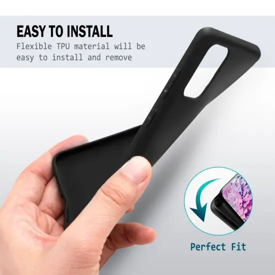 Matte Black Soft Flexible TPU Ultra Slim Phone Case Skin, Anti-Scratch Shockproof Compatible with Samsung Galaxy S20 Plus 6.7" / S20+ 5G by Insten {5}