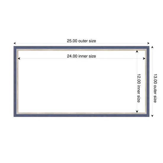 Theo Narrow Framed Dry Erase Magnetic Board Blue {4}