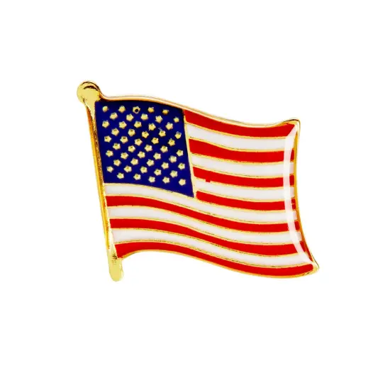 American Flag Lapel Pins for National Day, 4th of July, Veterans, Memorial Day, Political Events, Patriotic, USA Flag Pins for Suits, Backpacks & Hats - 12 Pack Red {7}