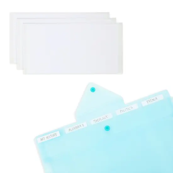 3 Pack Expanding File Folder, Pocket Document Organizer with Snap Closure and Labels (Letter Size, Blue) {5}